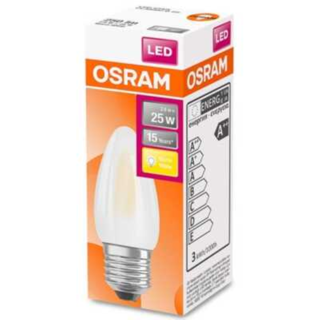 OSRAM CANDLE LAMP E27 25W FROSTED
